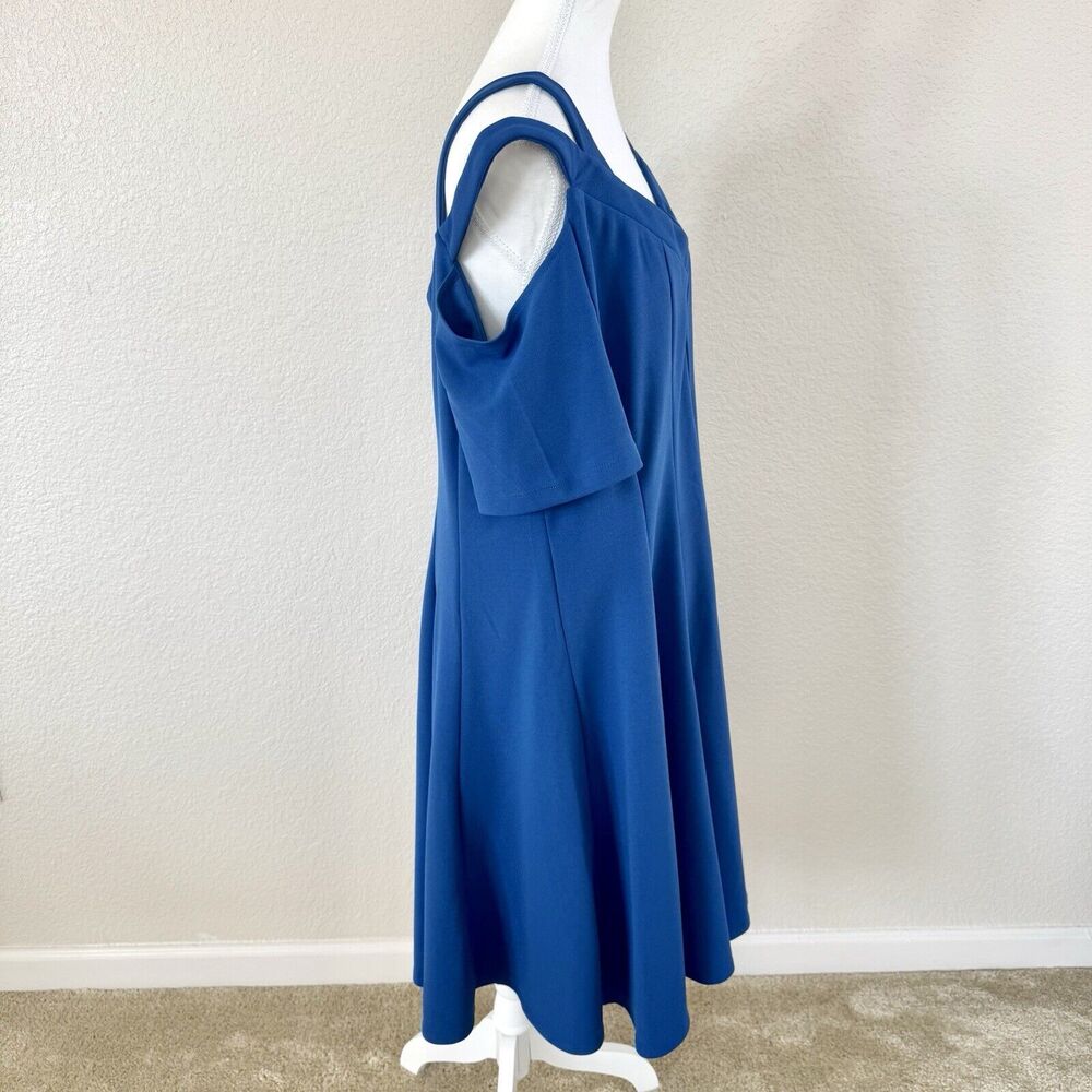 $99 Lane Bryant Strappy Cold Shoulder Fit & Flare Dress Royal Blue Plus Size 16 - Picture 8 of 16